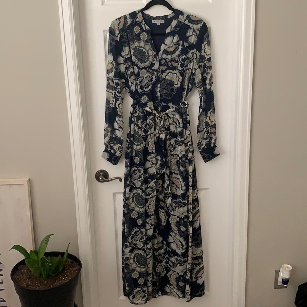 Blue floral maxi dress